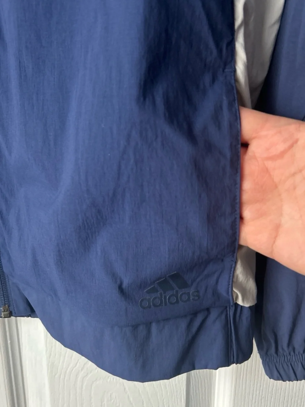 Adidas Men's Blue Colorblock Bomber Jacket